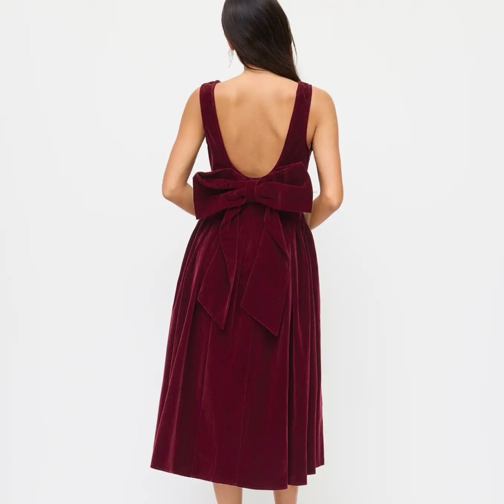 Cider velvelt boat neck bowknot midi dress curve& plus,